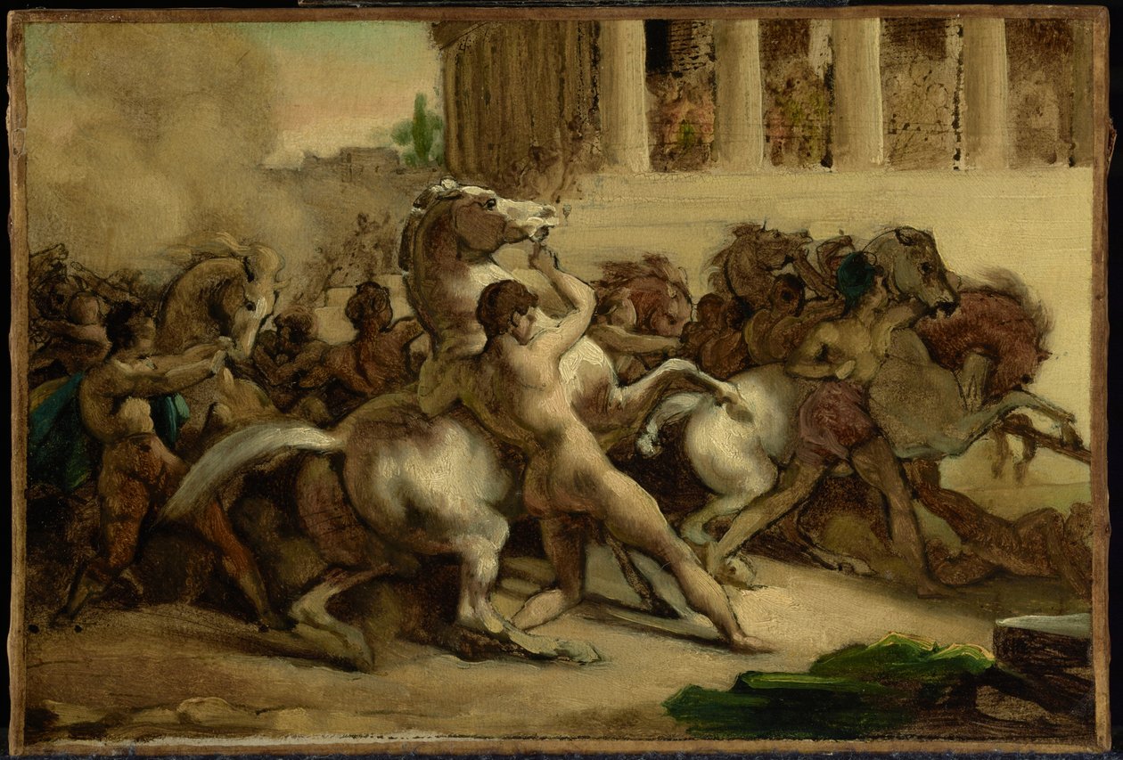 Løpet med de rytterløse hestene av Theodore Gericault