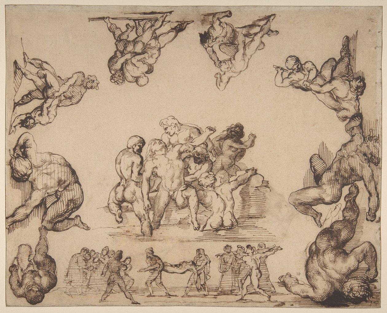Redningen av en druknet mann (forsiden); Studie av en hest (baksiden) av Theodore Gericault