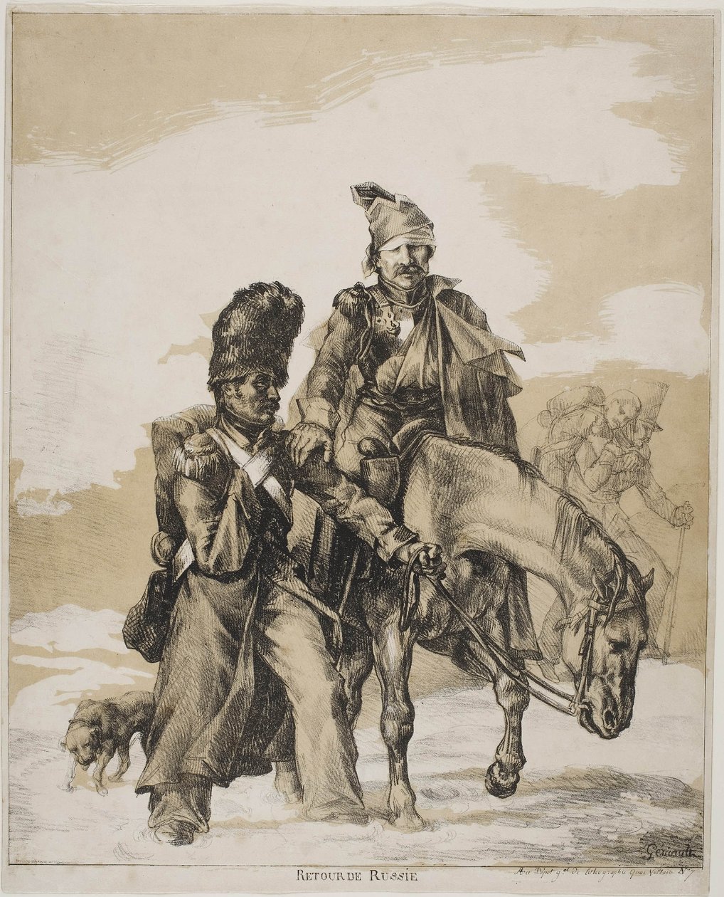 Retreatet fra Russland, ca 1818 av Theodore Gericault