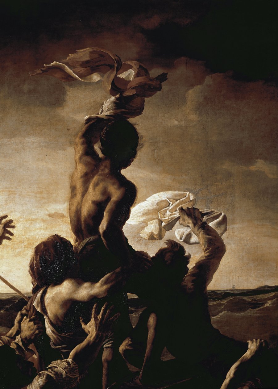 Flåten til Meduse - Detalj (olje på lerret av Theodore Gericault