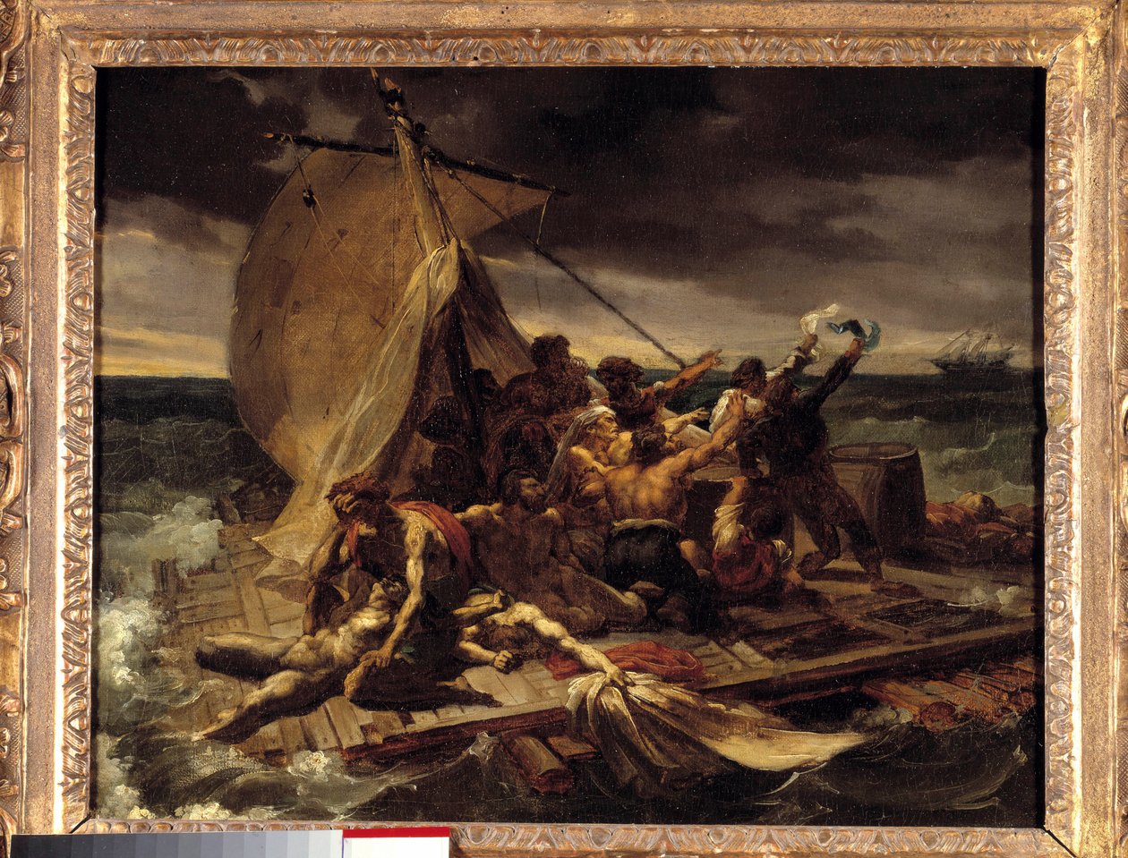 Flåten til Meduse Premiere-skissene. Maleri av Theodore Gericault (1791-1824). Dim. 0,37 X 0,46 m. av Theodore Gericault