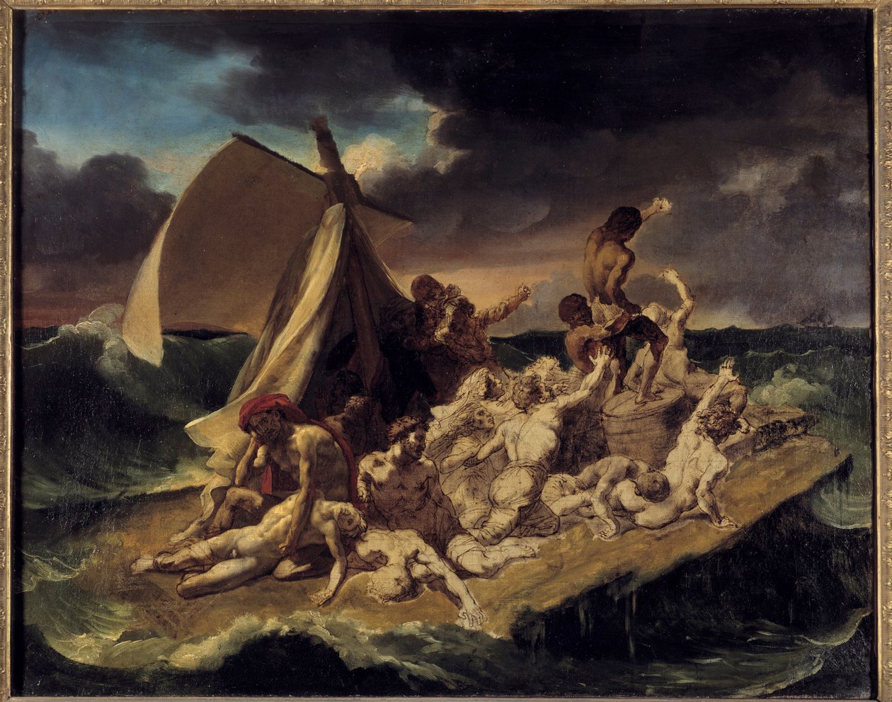 Flåten til Meduse Sketch. Maleri av Theodore Gericault (1791-1824). 1816 søn. 0,65 x 0,83 m. av Theodore Gericault
