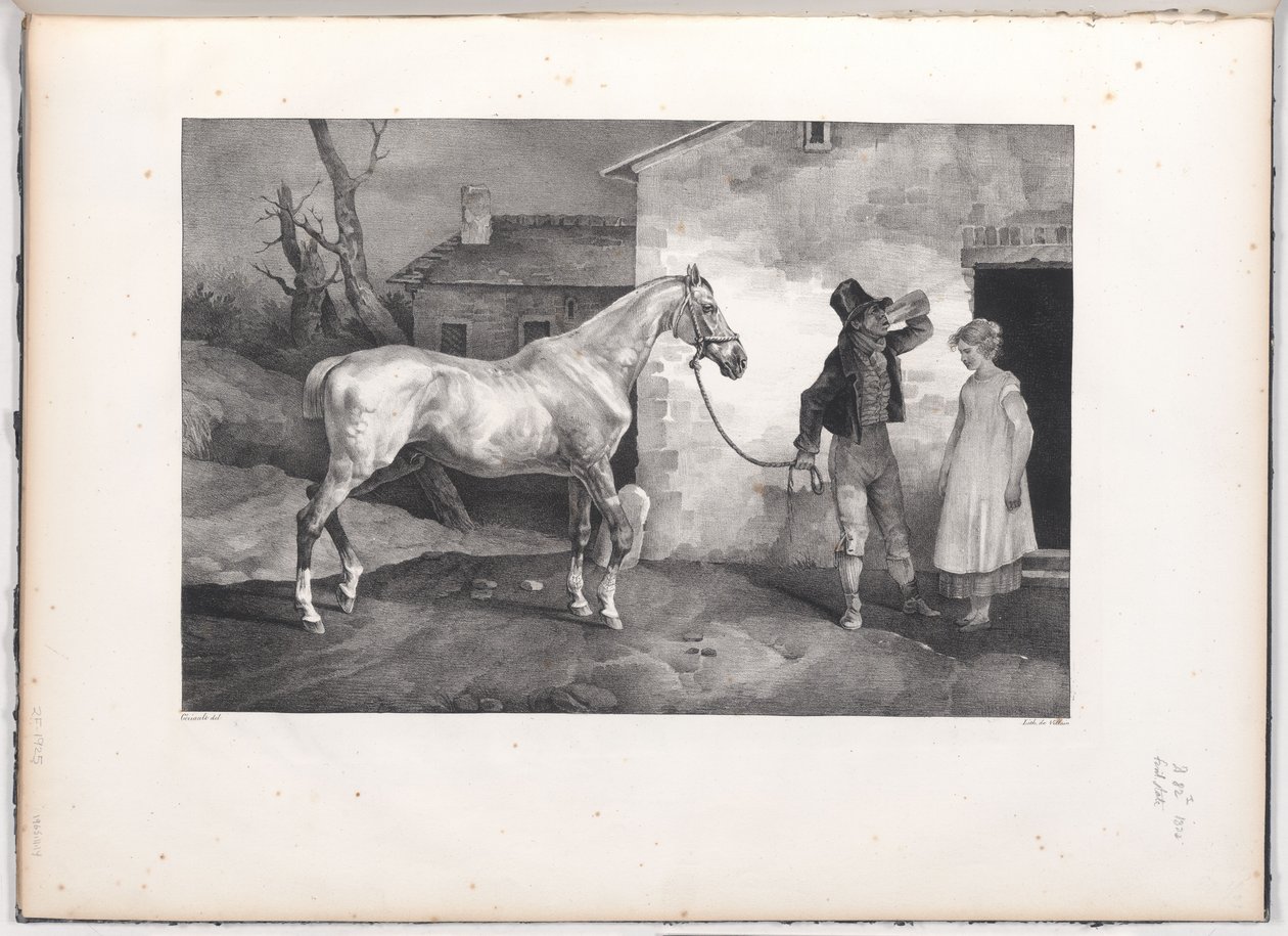 En gammel hest ved inngangen til et vertshus (An Old Horse at the Door of an Inn) av Theodore Gericault
