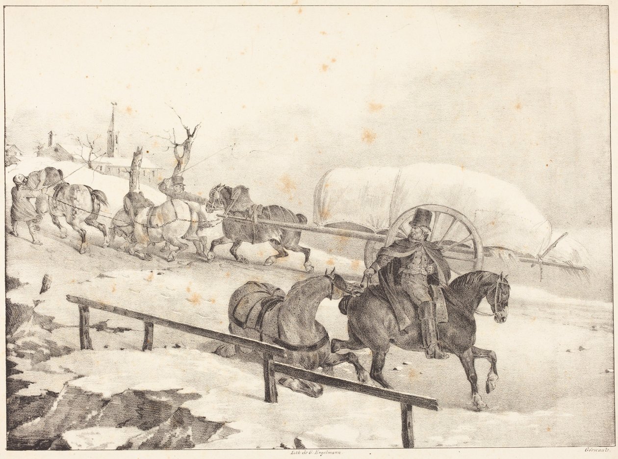 Wagoner Climbing a Hill (Vogn som kjører opp en bakke) av Theodore Gericault