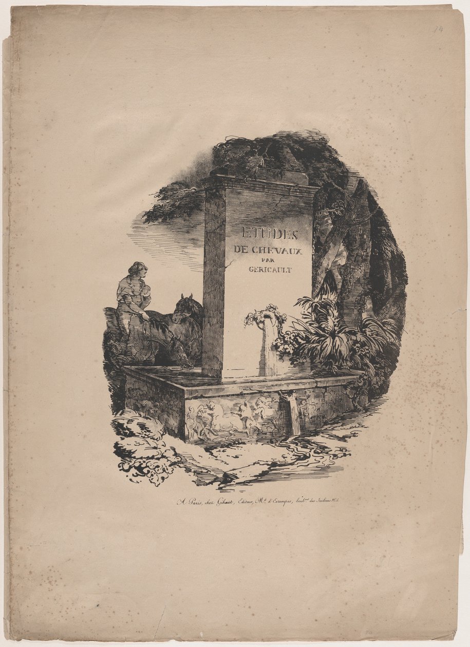 Vannkar, tittelsiden til «Studies of Horses» (Etudes de Chevaux) av Theodore Gericault