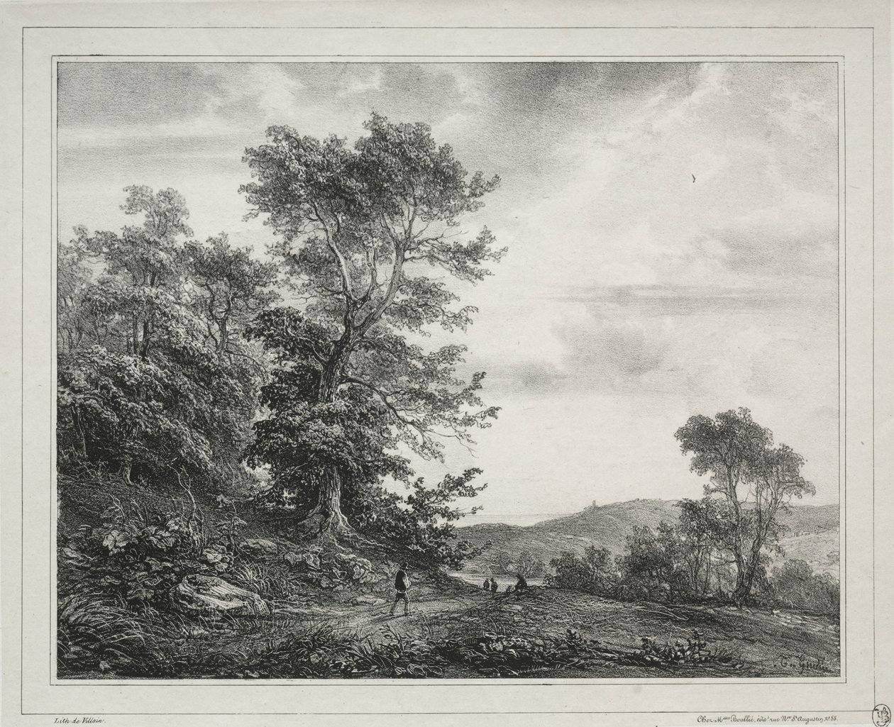 Landskap med figurer av Theodore Gudin