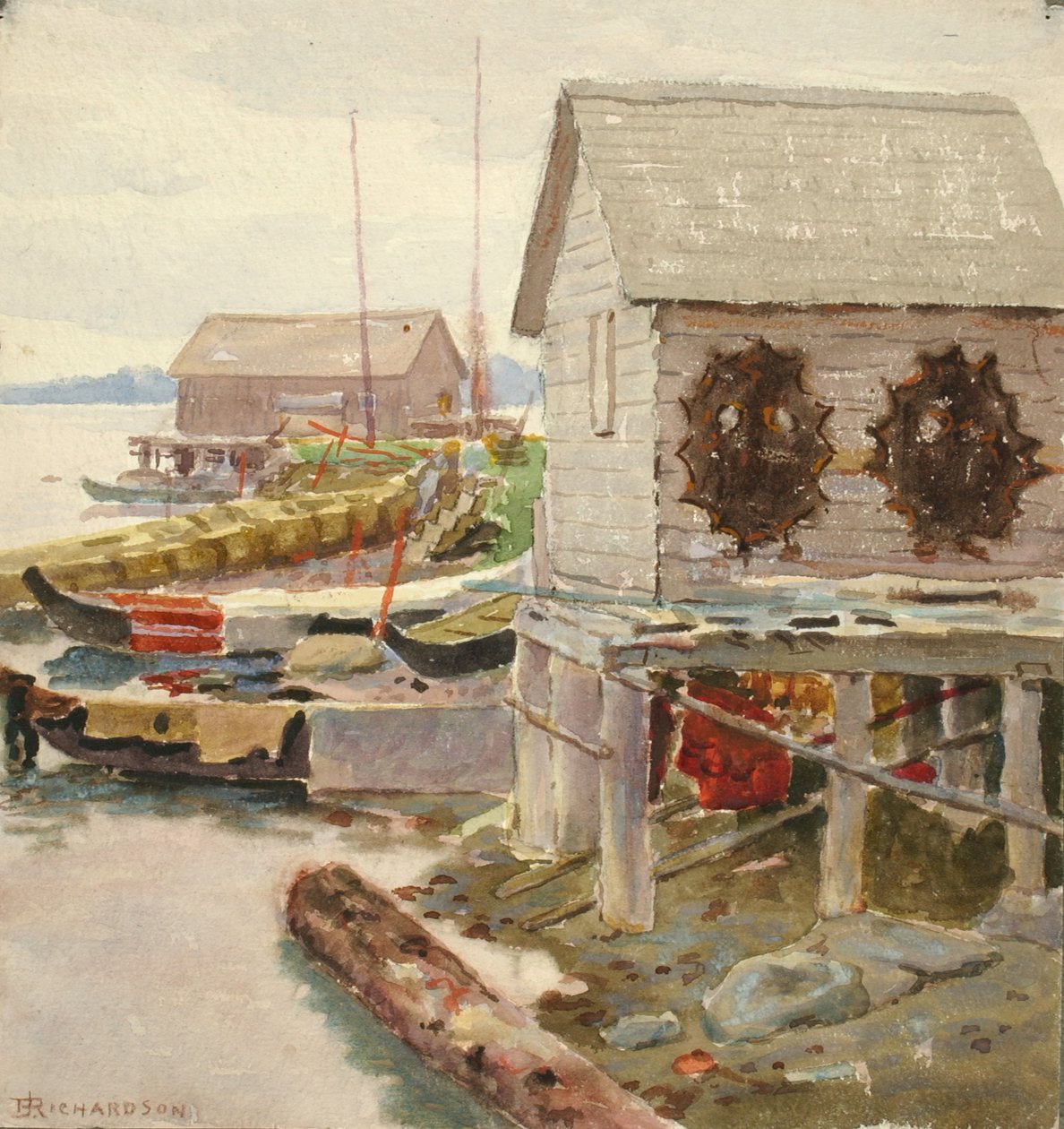 Tørking av skinn, Sitka, ca. 1880-1914. av Theodore J. Richardson