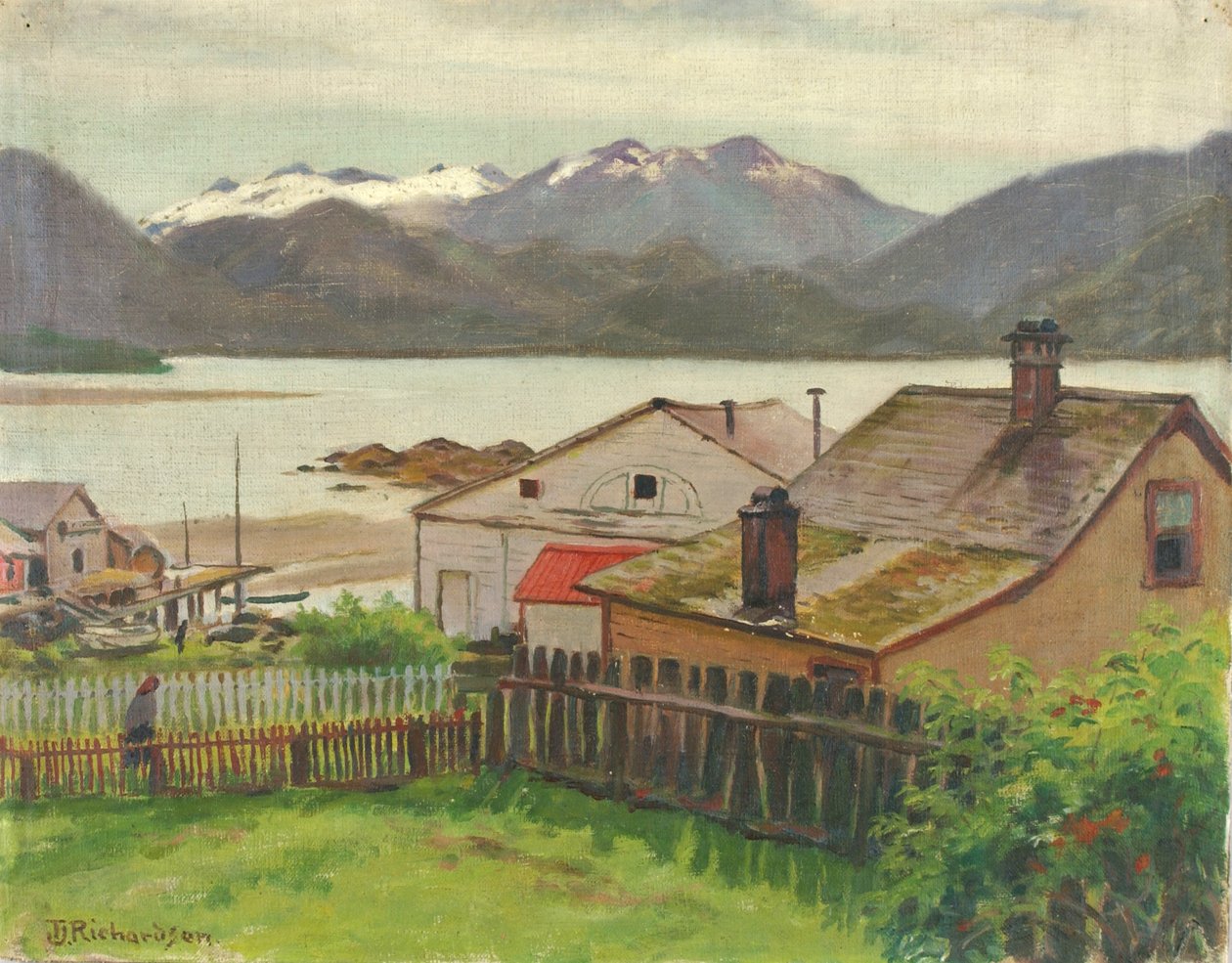 I det gamle kvarteret, Sitka, 1900. av Theodore J. Richardson