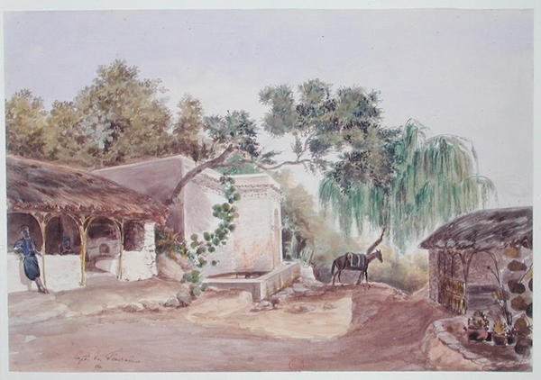 En kafé i Alger, ca. 1835 (akvarell på papir) av Theodore Leblanc