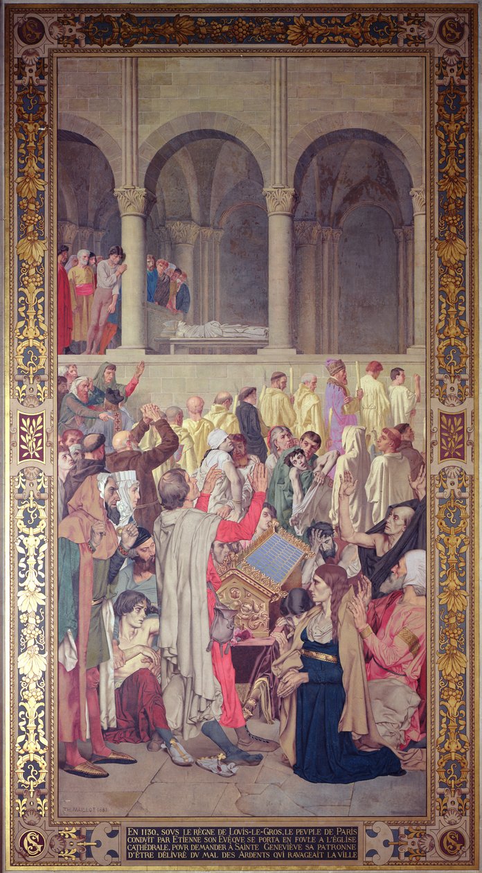 The Miracle of St. Genevieve, 1883 (veggmaleri) av Theodore Pierre Nicolas Maillot