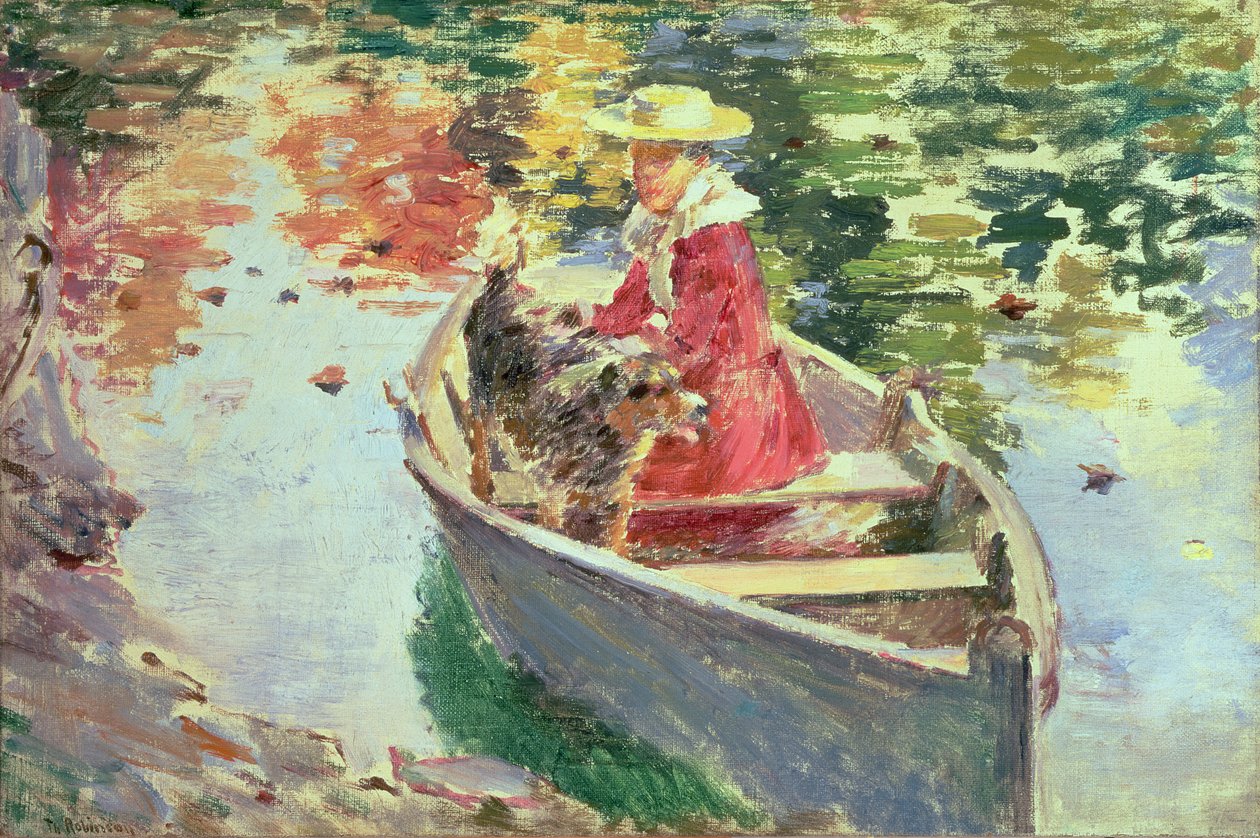 Miss Motes and her Dog Shep, 1893 av Theodore Robinson
