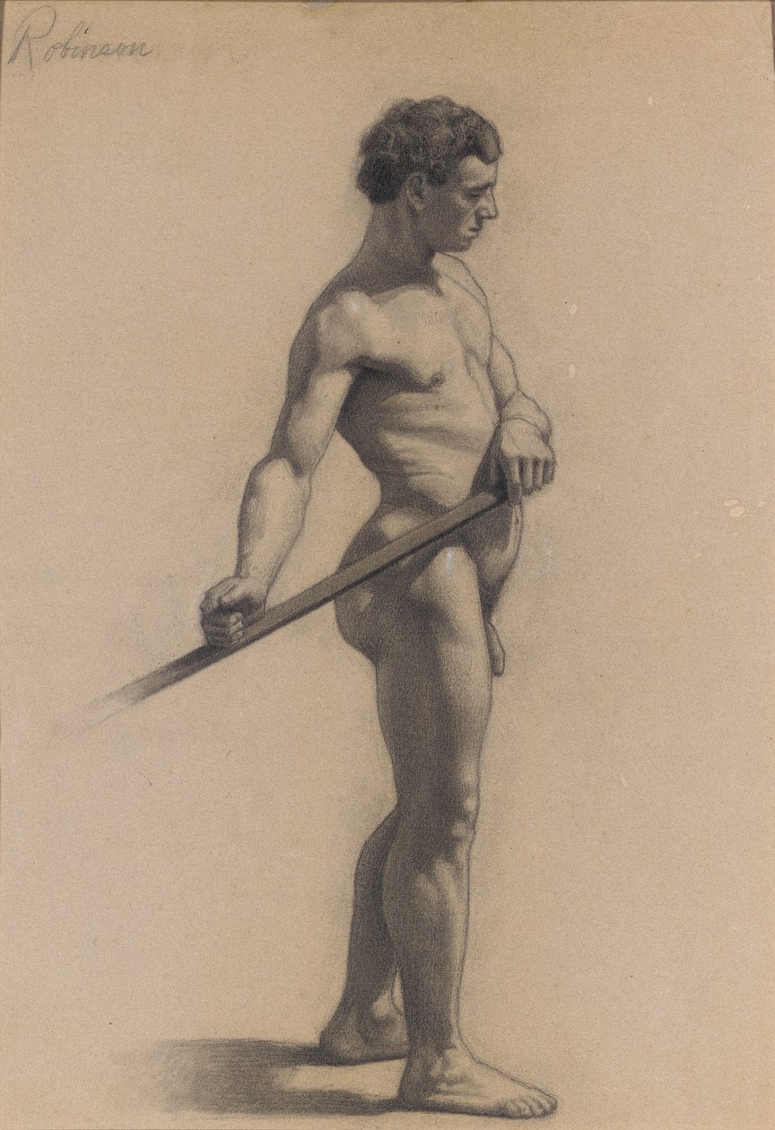 Studie av den mannlige figuren, 1875 av Theodore Robinson