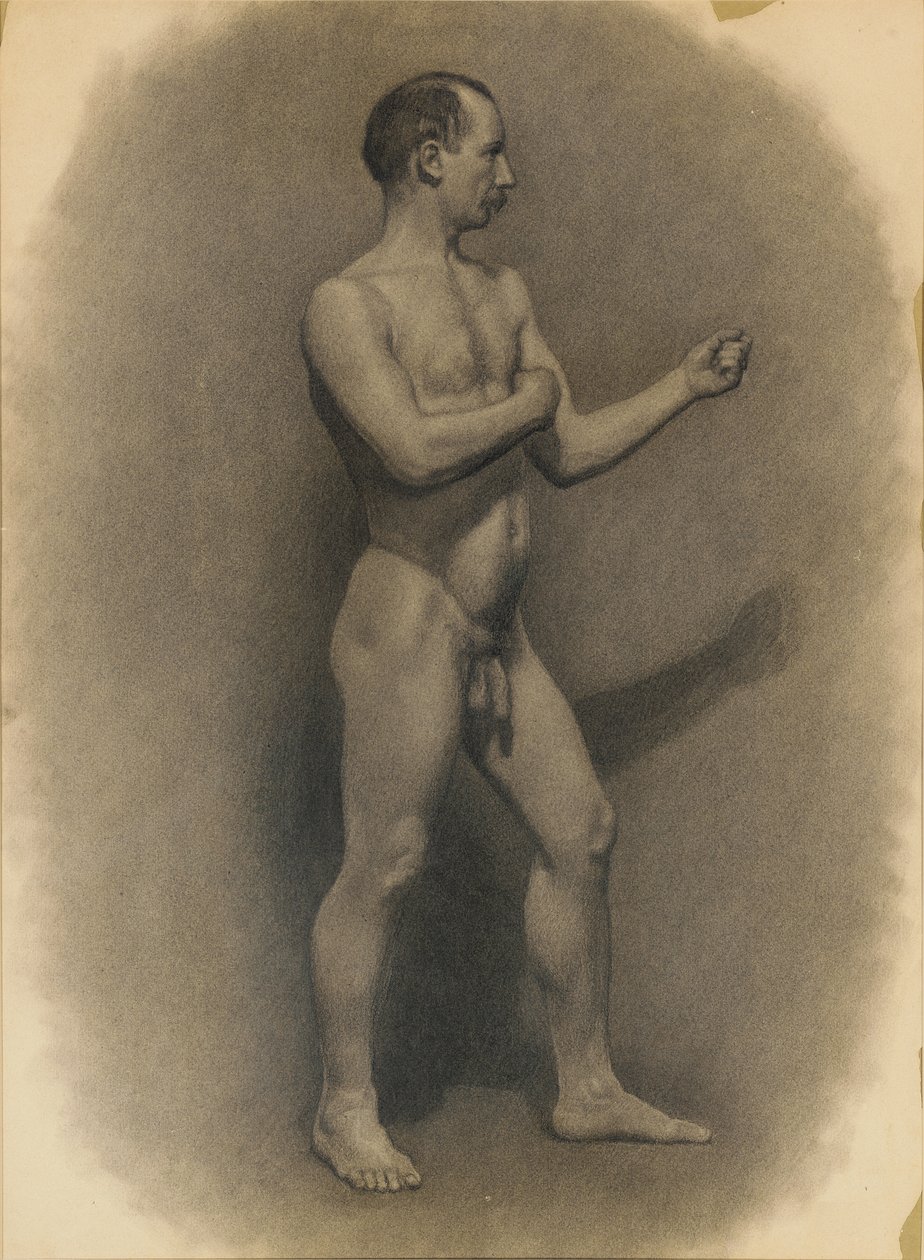 Studie av den mannlige figuren, 1875 av Theodore Robinson