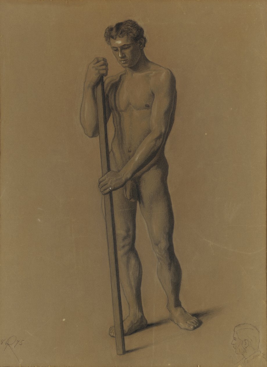Studie av den mannlige figuren, 1875 av Theodore Robinson