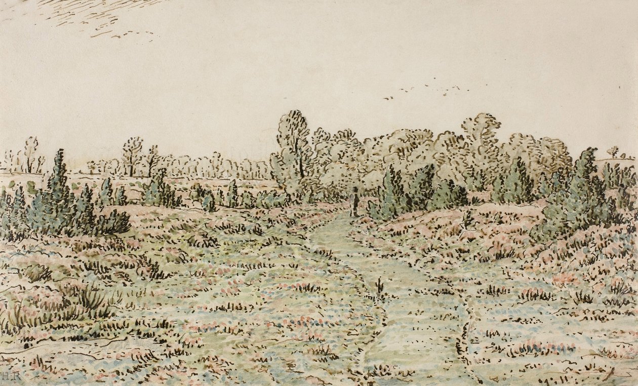 Gangsti i Barbizonnières, 1864 av Pierre Etienne Theodore Rousseau