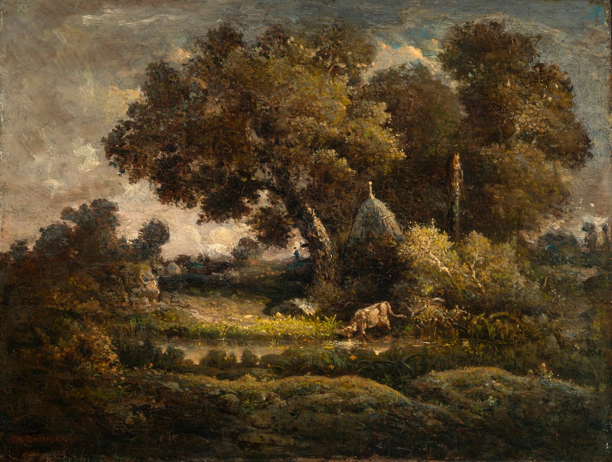 Landskap med en kullovn av Theodore Rousseau