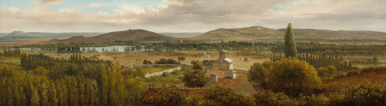 Panoramalandskap nær elven Mosel, ca. 1830. av Theodore Rousseau