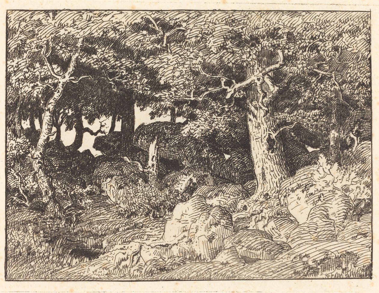Rock Oaks av Theodore Rousseau