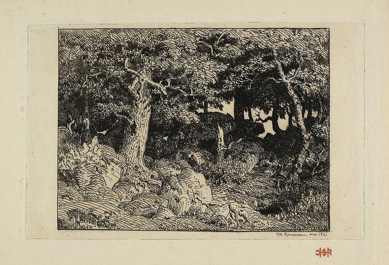 Rock Oaks av Theodore Rousseau