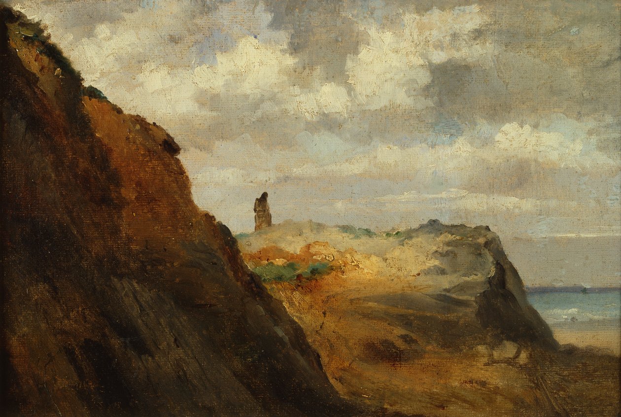Kysten ved Granville (olje på lerret) av Theodore Rousseau