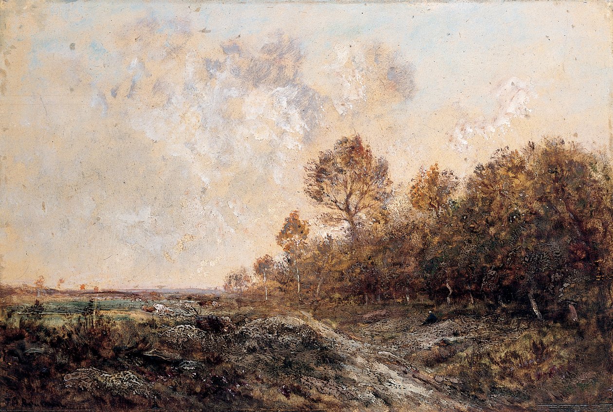 Kanten av et tre av Pierre Etienne Theodore Rousseau