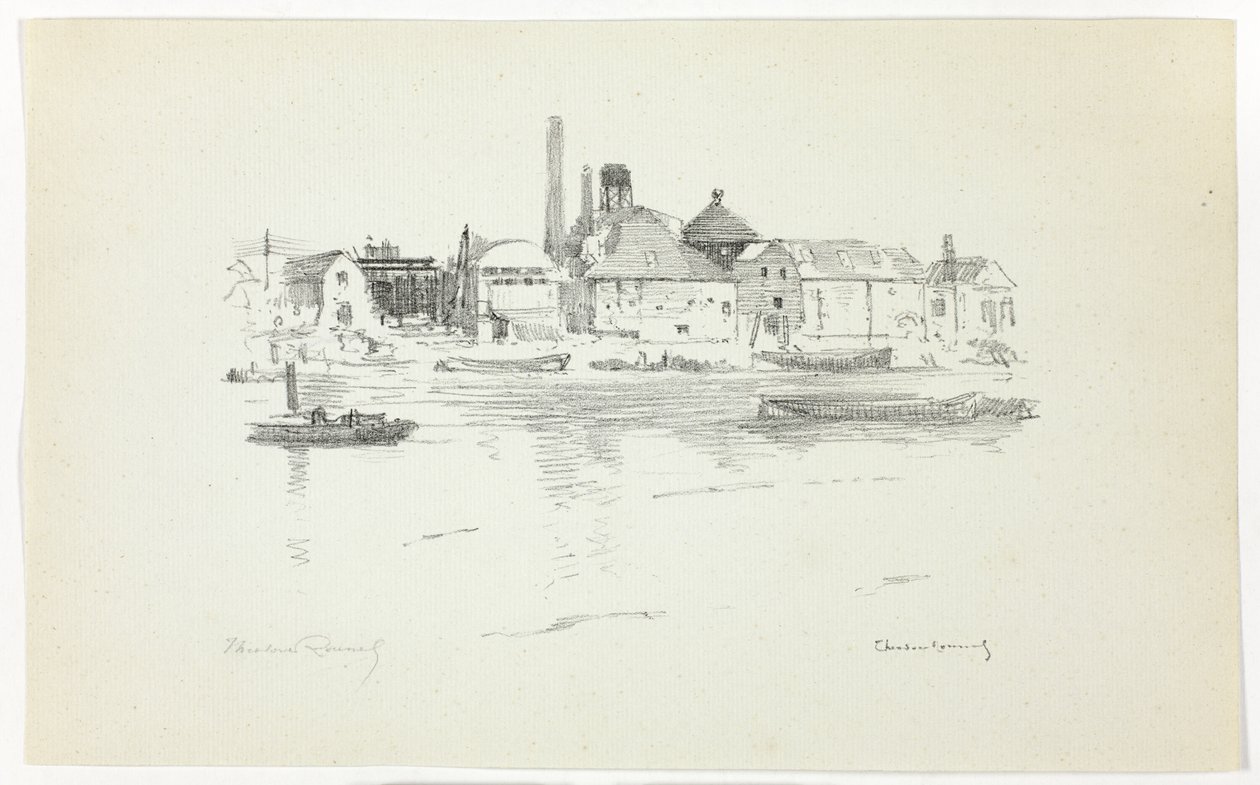 Battersea fra elven, lavvann av Theodore Roussel