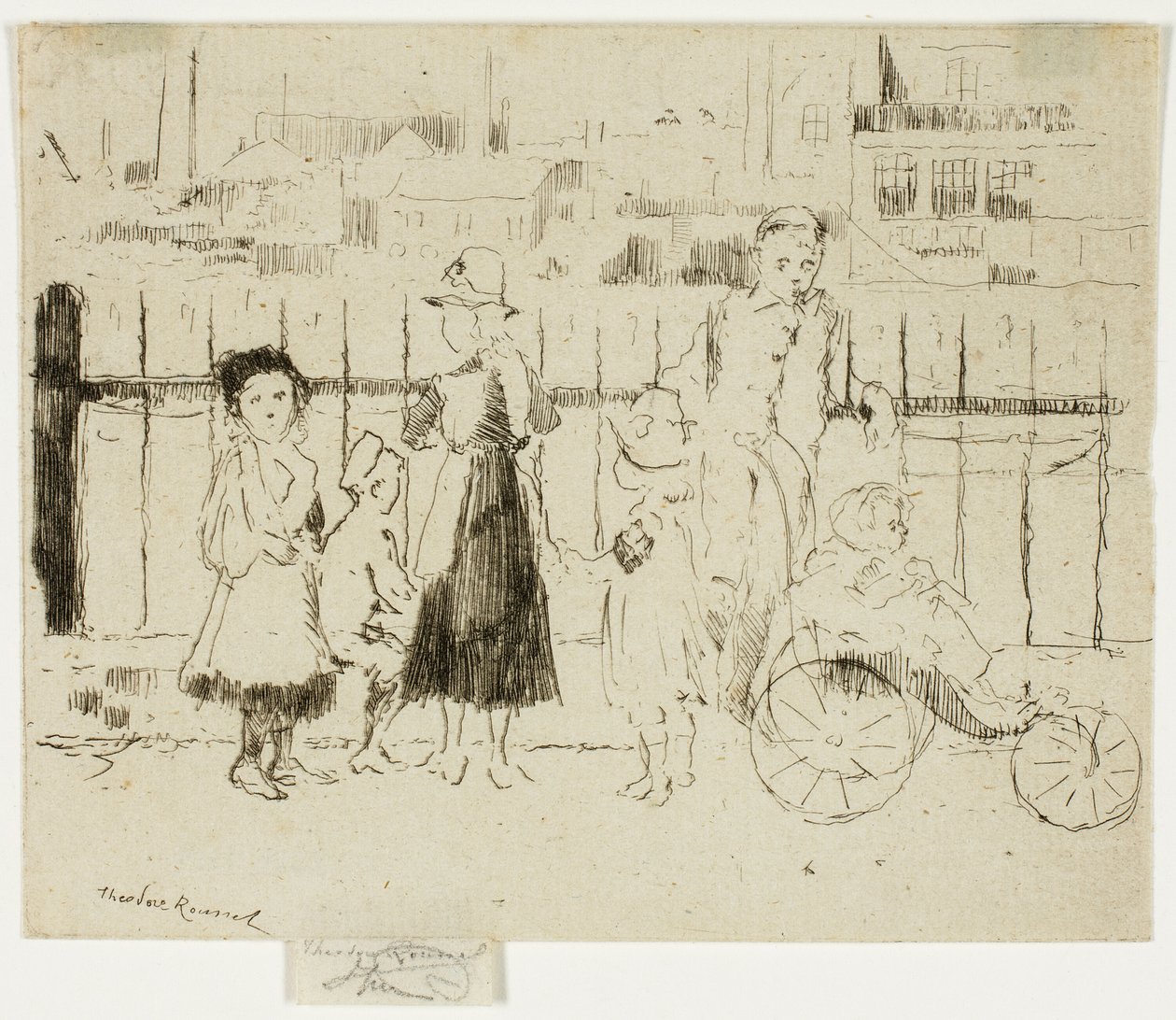 Arrangementer over rekkverket, Chelsea Embankment av Theodore Roussel