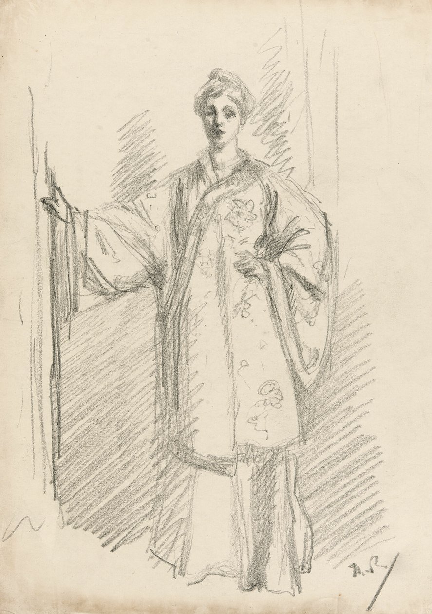 Stående figur i en kinesisk kjole av Theodore Roussel