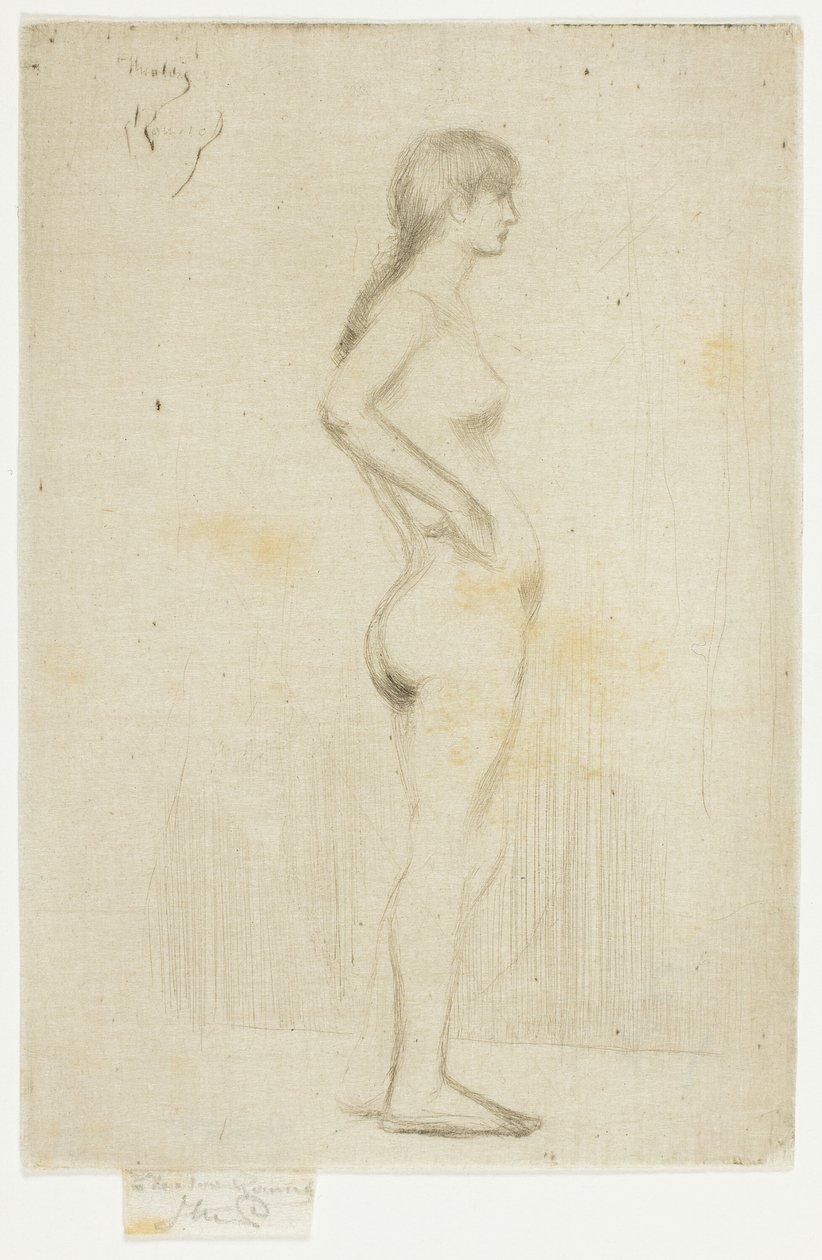 Studie fra Nude of a Girl Standing av Theodore Roussel