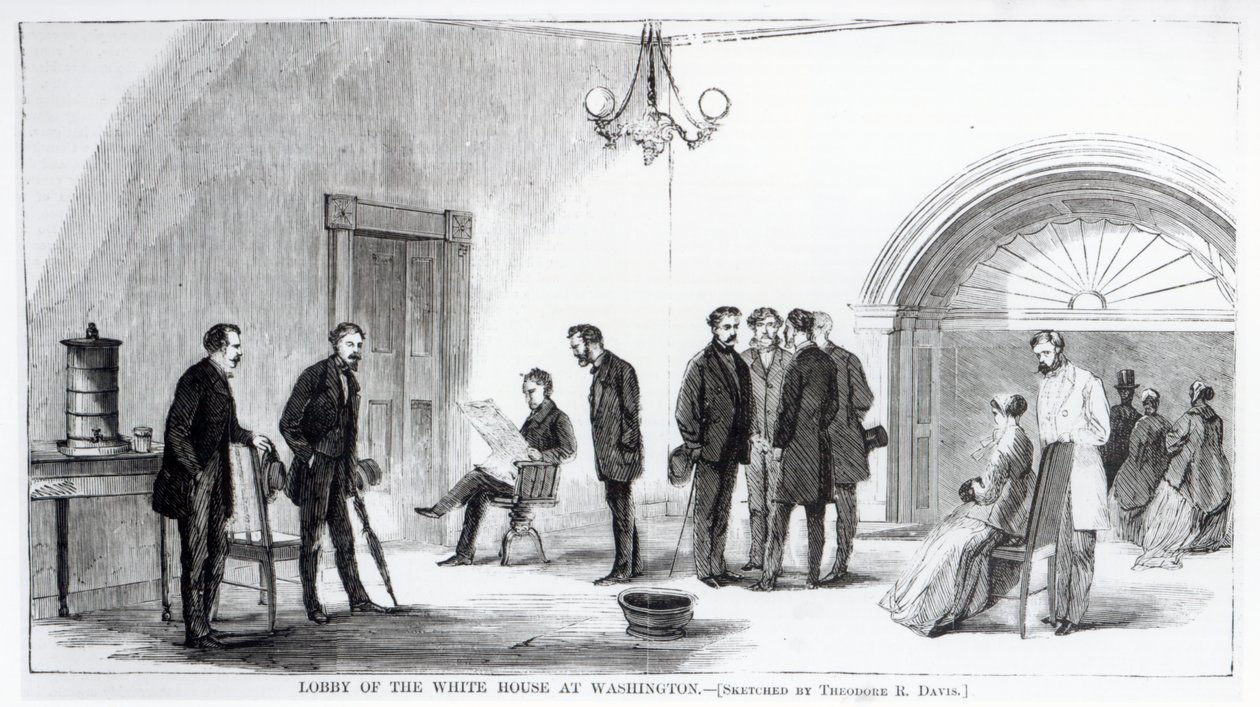Lobbyen til Det hvite hus i Washington av Theodore Russell Davis