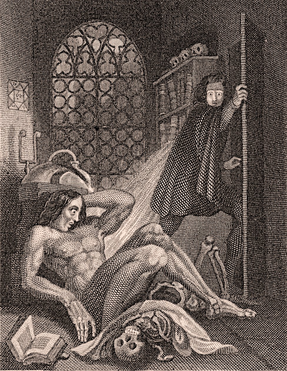 Victor Frankenstein blir avsky for skapelsen hans av Theodore Von Holst