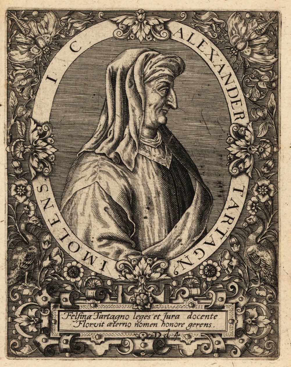 Alexander de Tartagnis, ca. 1424–1477, italiensk jurist. av Theodore de Bry