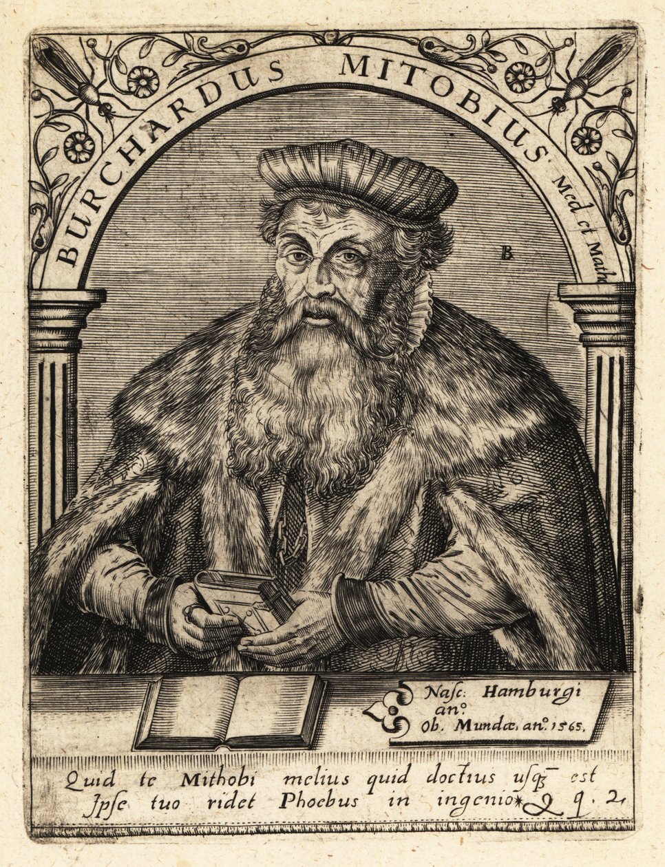 Burkhard Mithoff , anatom og lege av Theodore de Bry