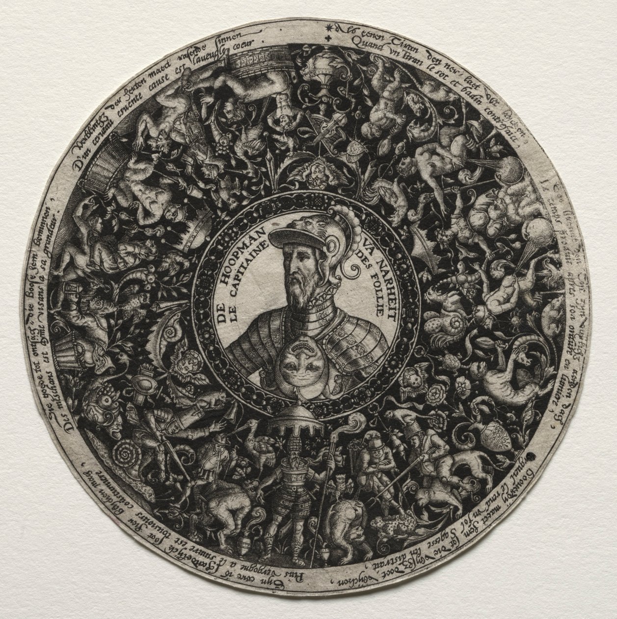 Design for et fat med medaljonger, ca. 1558. av Theodore de Bry