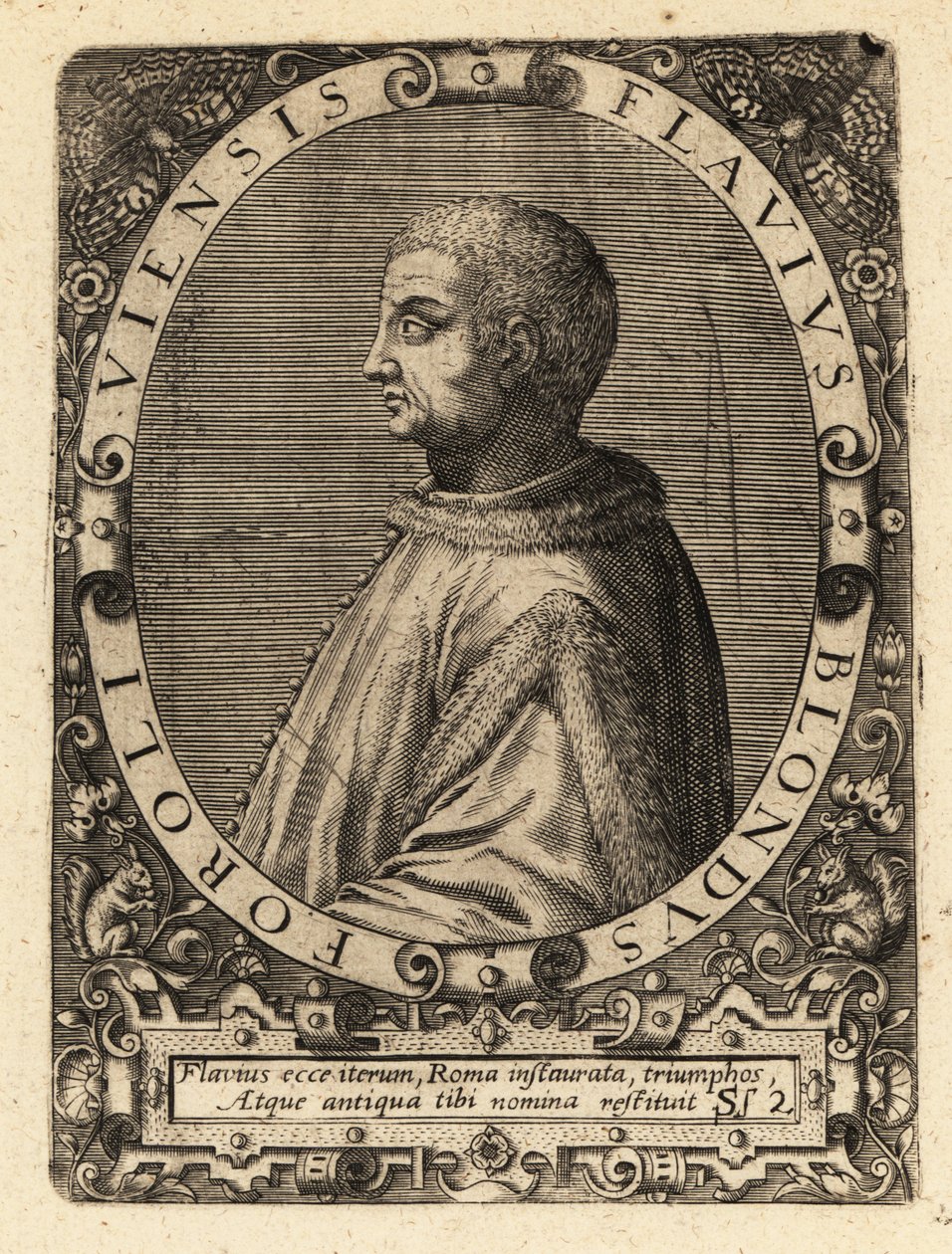 Flavio Biondo , italiensk historiker av Theodore de Bry