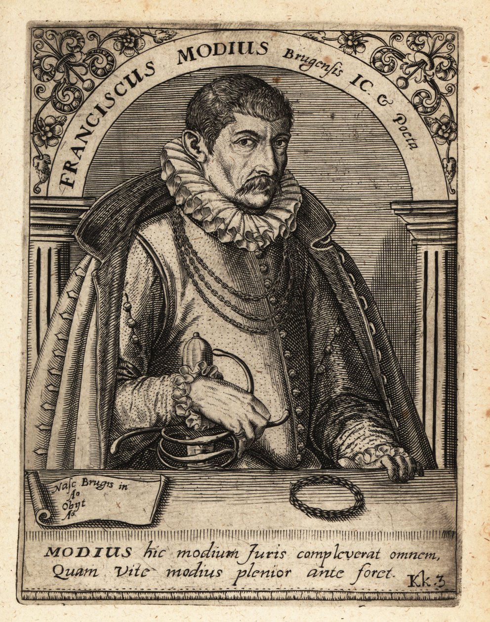 Francois Modius, flamsk jurist og humanist av Theodore de Bry