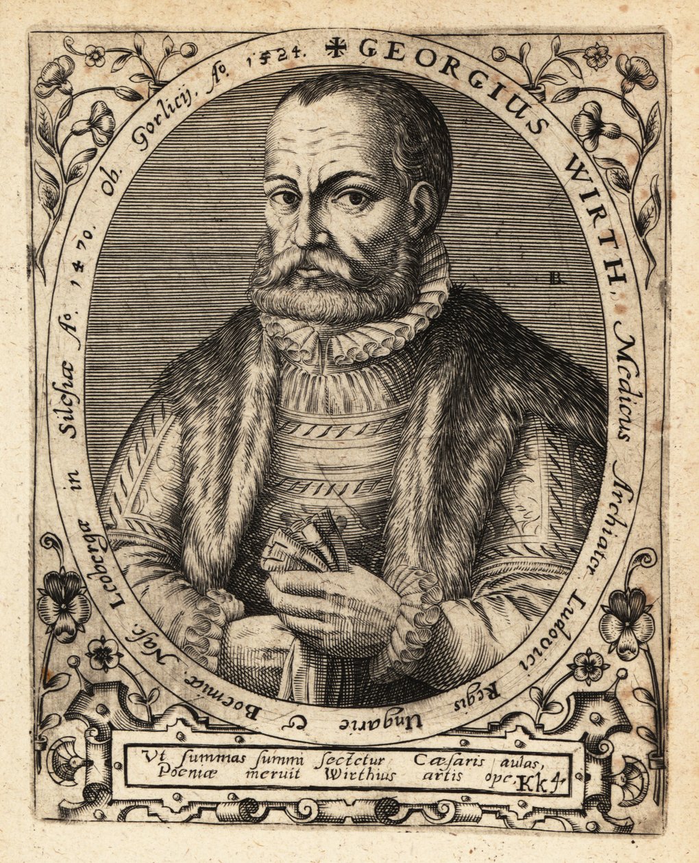 George Wirth , tysk lege, født i Gorlice 1424. av Theodore de Bry