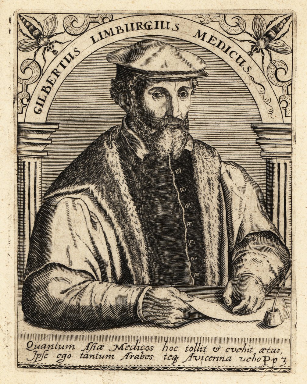 Gilbert Fusch fra Limburg, nederlandsk lege, 1504-1567. av Theodore de Bry