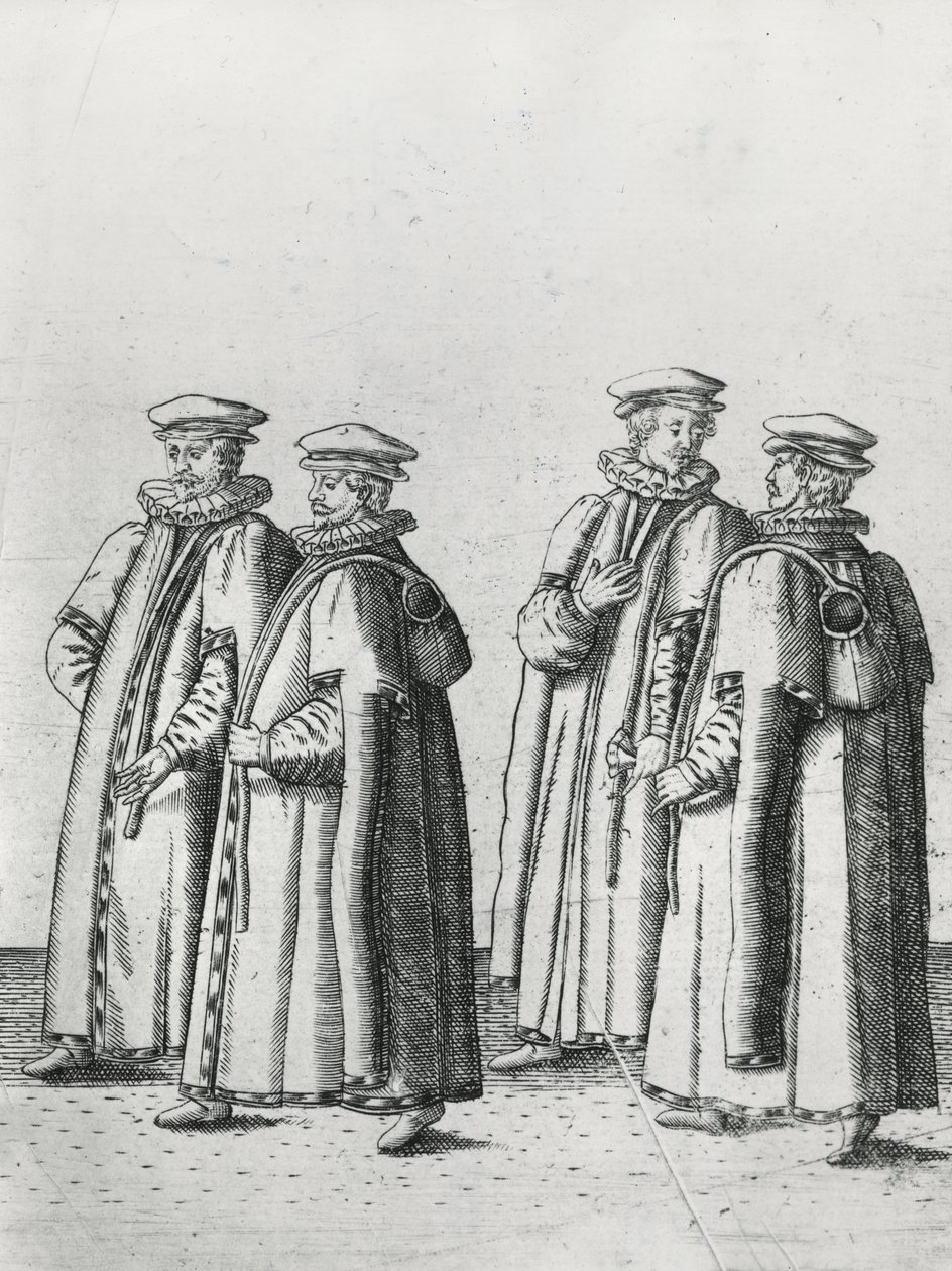 Kjøpmenn i begravelsen til Sir Philip Sidney på vei til St. Pauls Cathedral, 1587 av Theodore de Bry