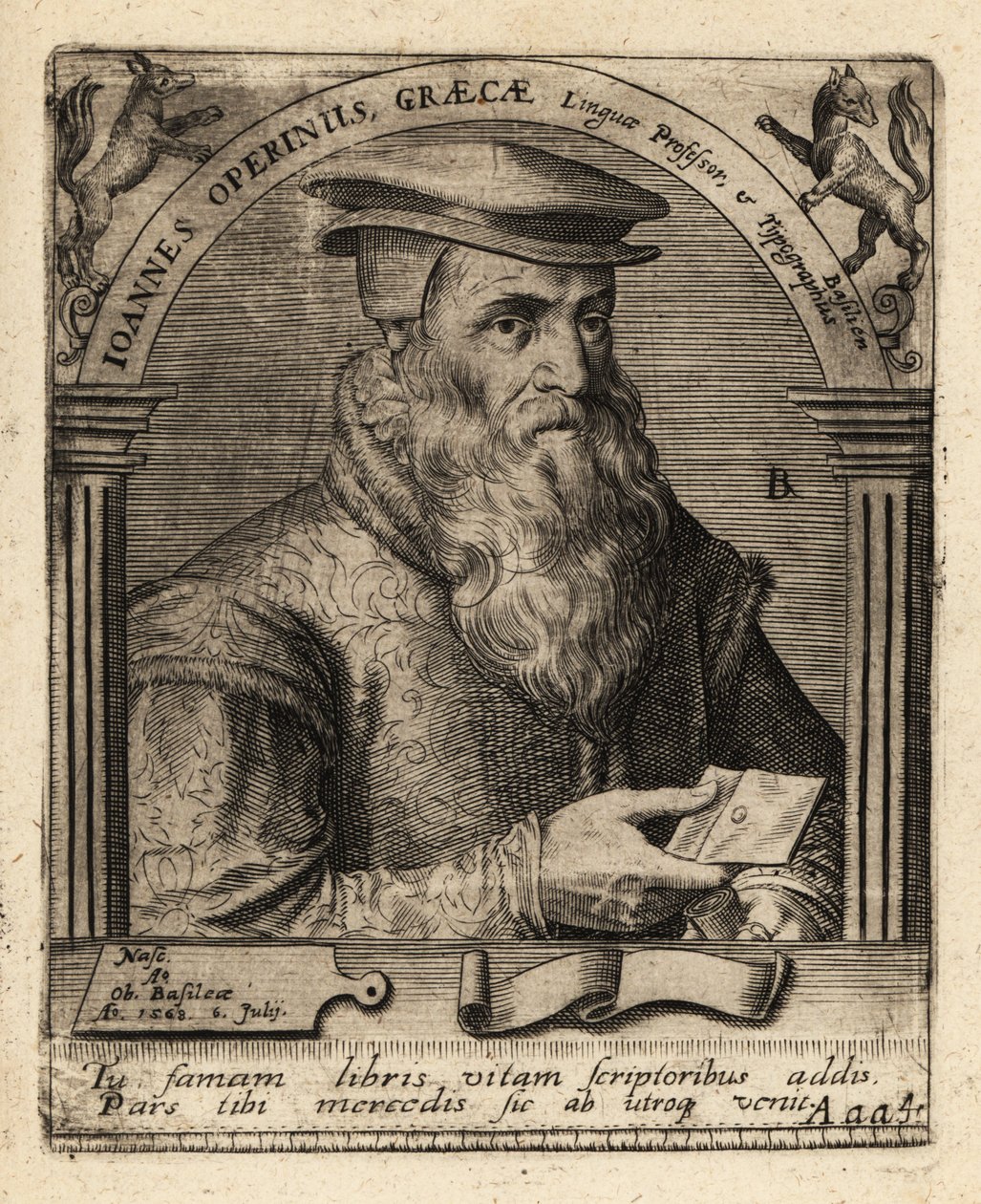Hans Herbst, sveitsisk humanistisk trykker. av Theodore de Bry