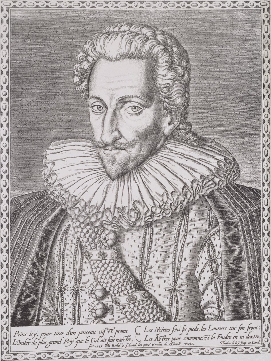 Henri IV (1553-1610) som konge av Navarra, 1589 av Theodore de Bry
