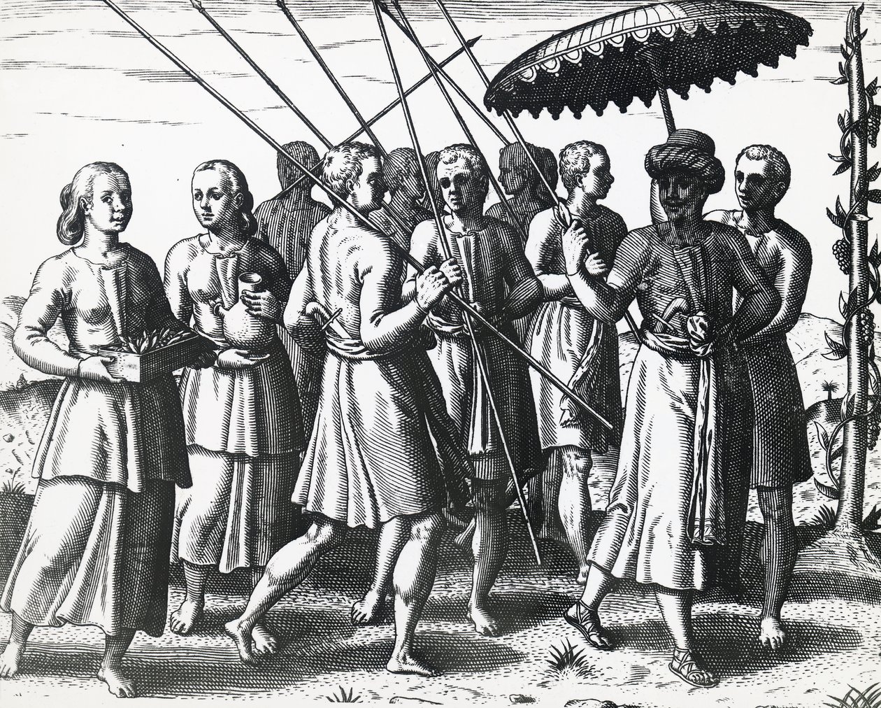 Innbyggere på Sumatra, av Theodor de Bry (1528-1598), gravering av Theodore de Bry