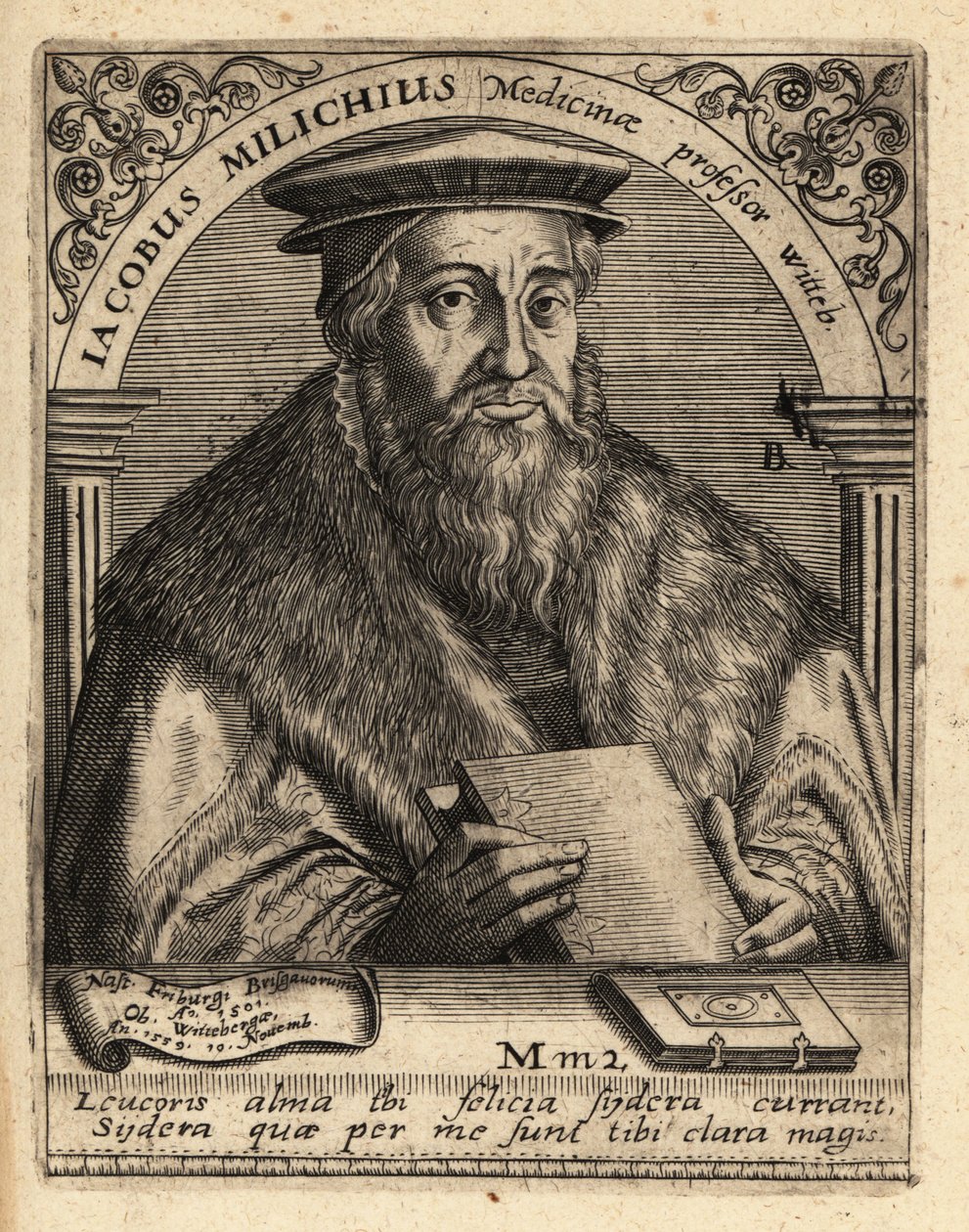 Jacob Milich , tysk astronom av Theodore de Bry