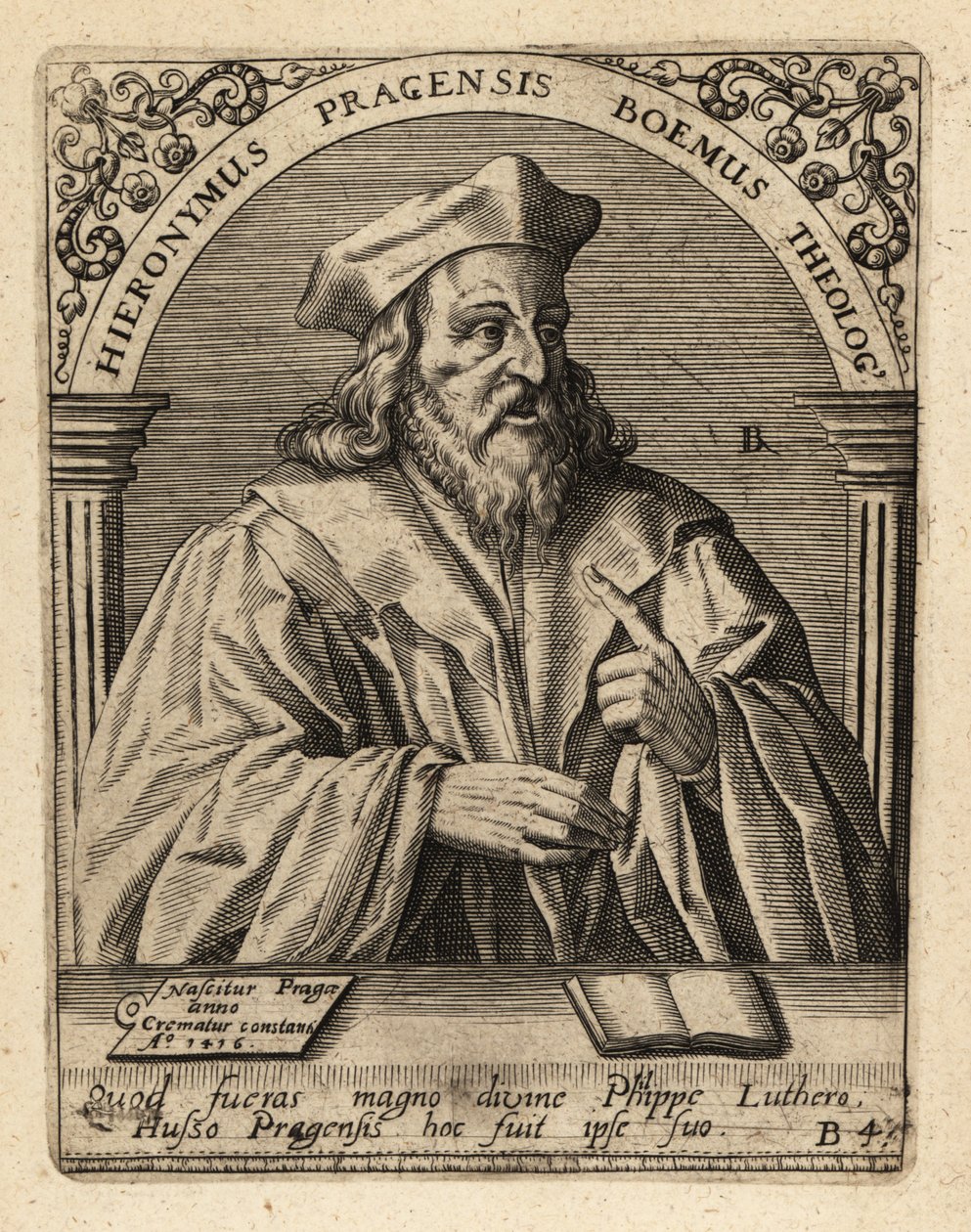 Jerome av Praha av Theodore de Bry