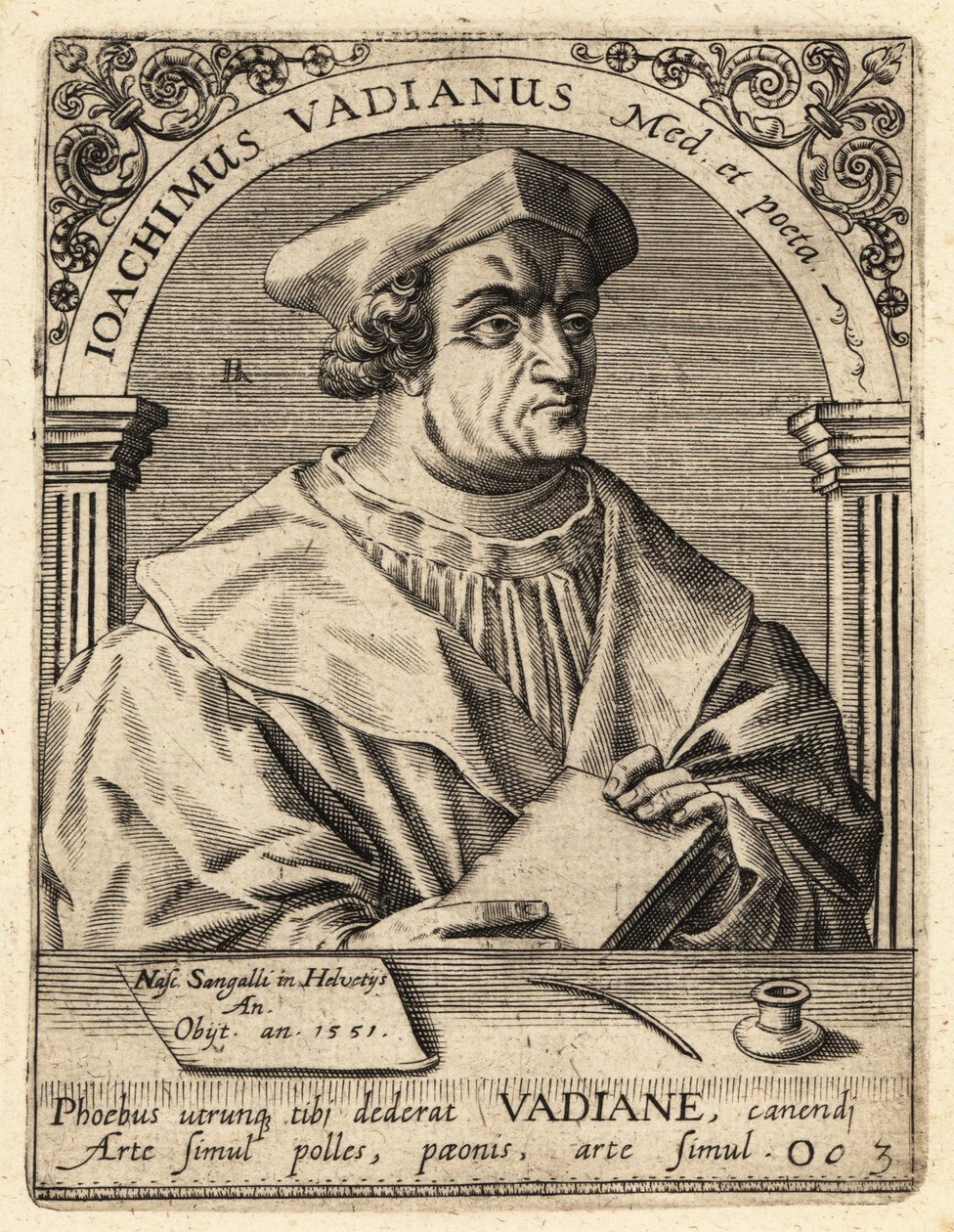 Joachim von Watt, sveitsisk humanist av Theodore de Bry