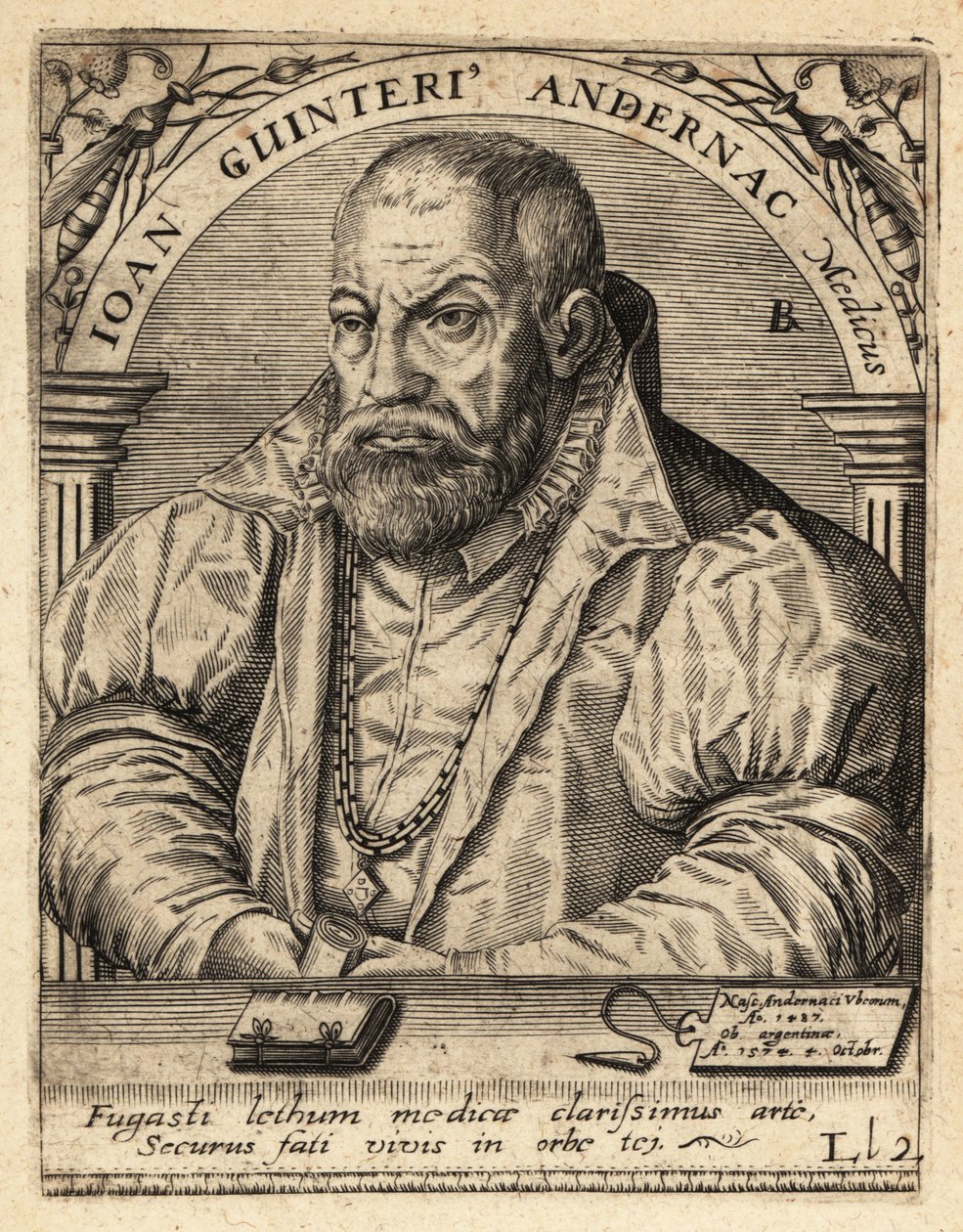 Johann Winter von Andernach, tysk lege av Theodore de Bry