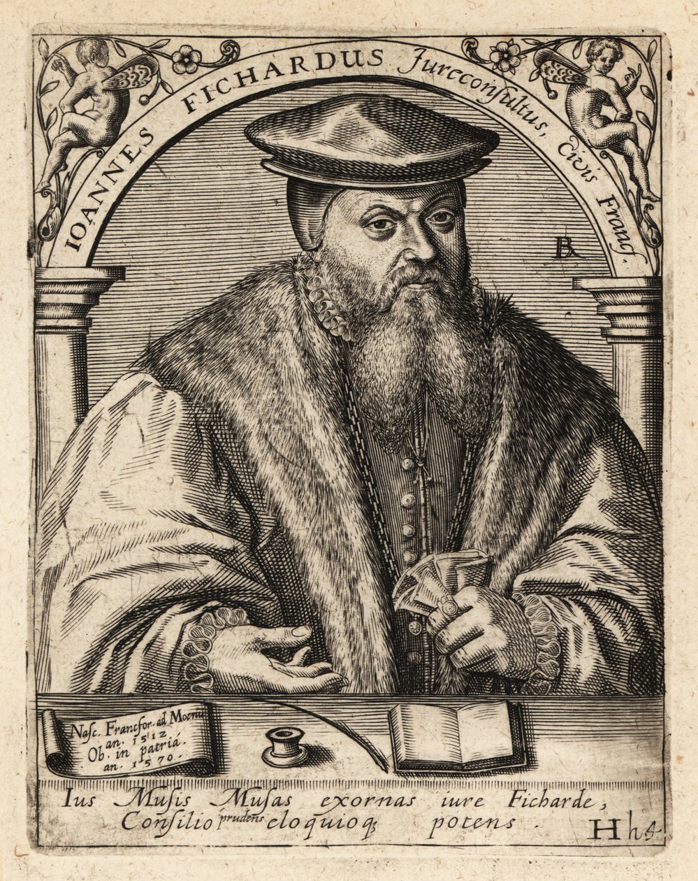 Johann von Fichard , tysk jurist av Theodore de Bry
