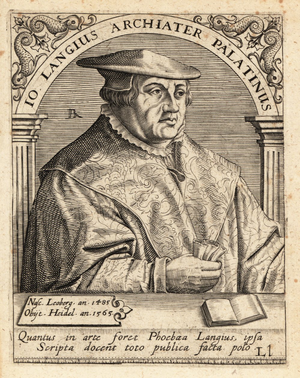 Johannes Lange, tysk lege og kirurg av Theodore de Bry