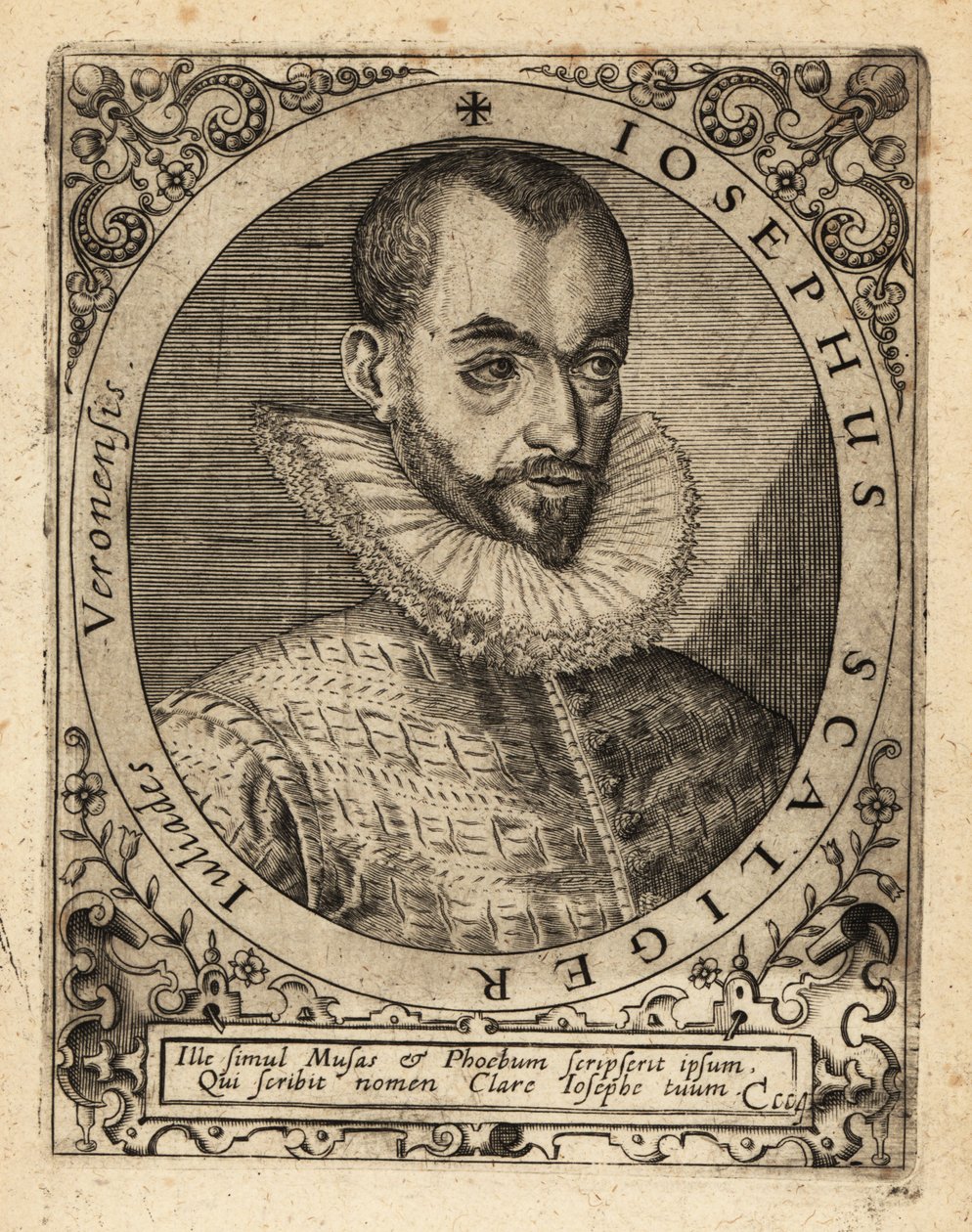 Joseph Justus Scaliger , fransk religiøs leder. av Theodore de Bry