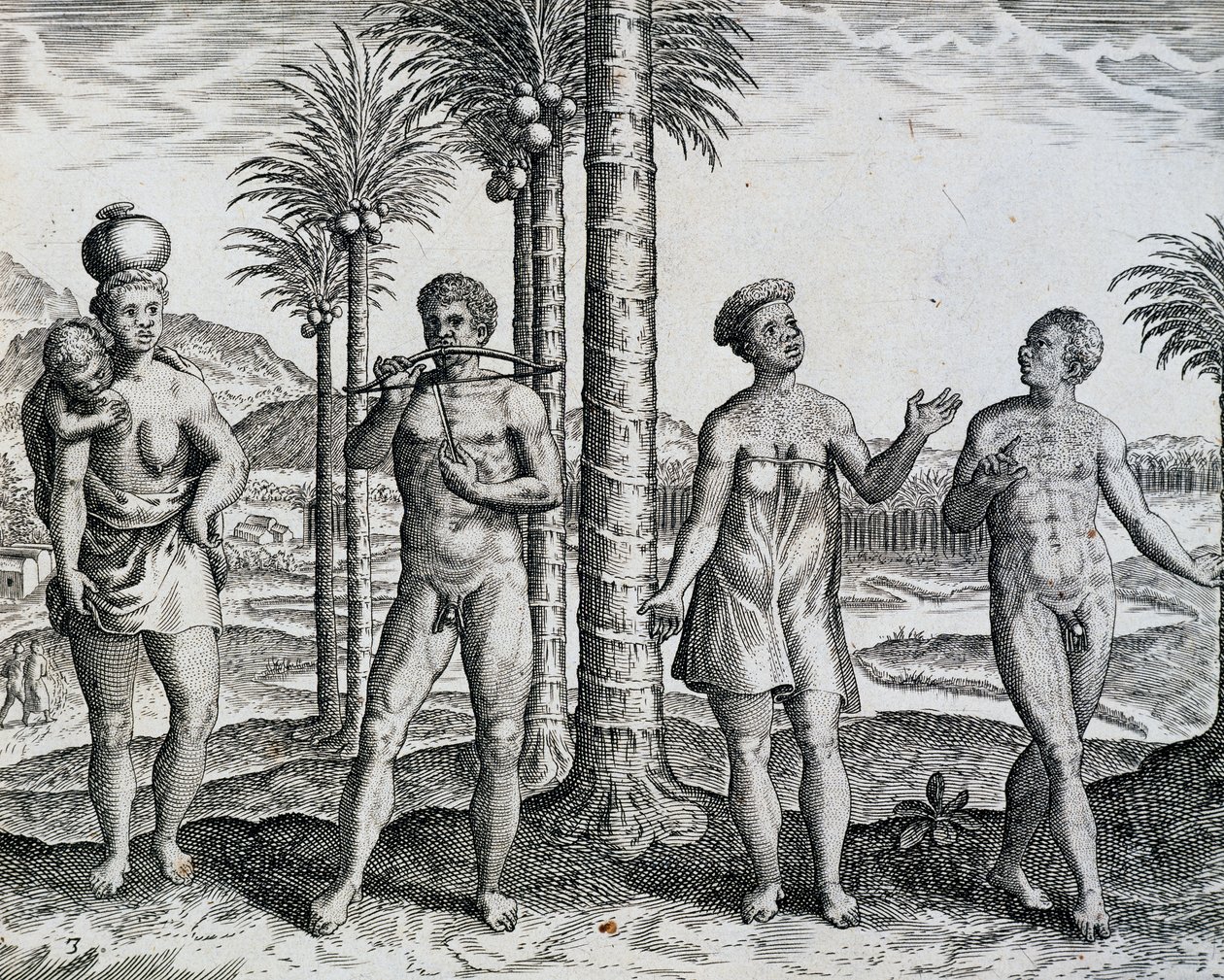 Innfødt Etiopia, fra arbeidet India Orientalis gravering av Theodor de Bry (1528-1598), Afrika av Theodore de Bry
